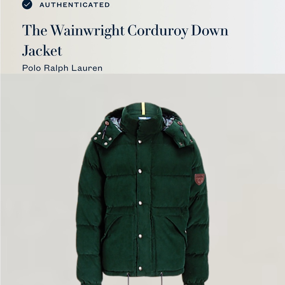 Polo Ralph Lauren Dark Green wainwright Corduroy Puffer Jacket